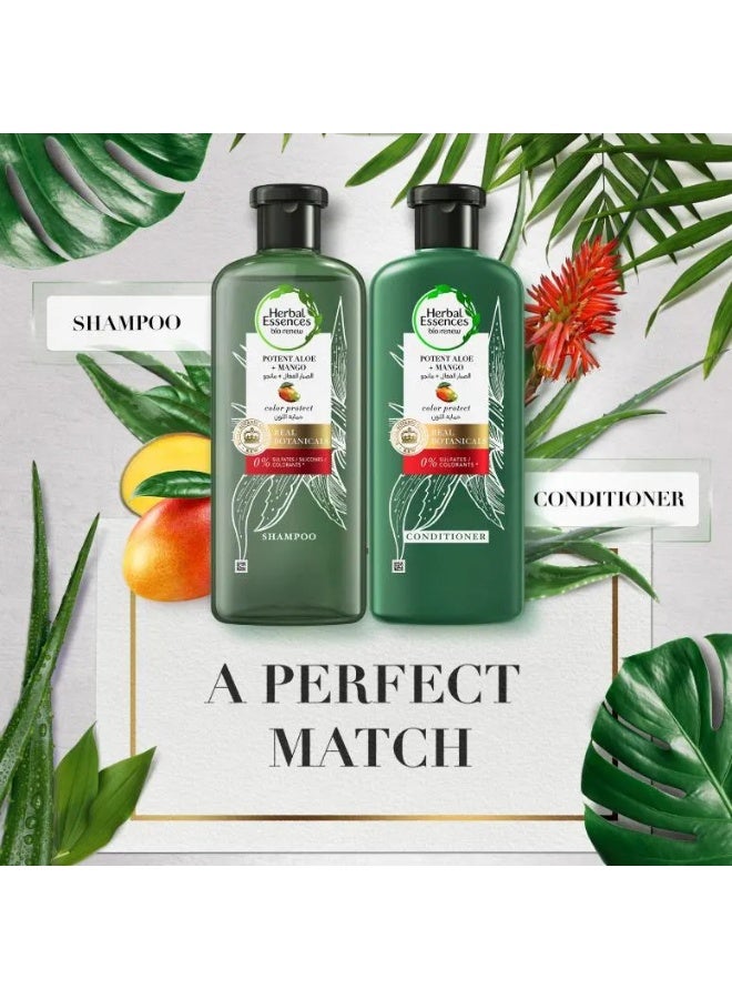 هربل إيسنسز شامبو بيو رينيو القوي لحماية لون الشعر بخلاصة الصبار والمانجو 400 مل - Image 3