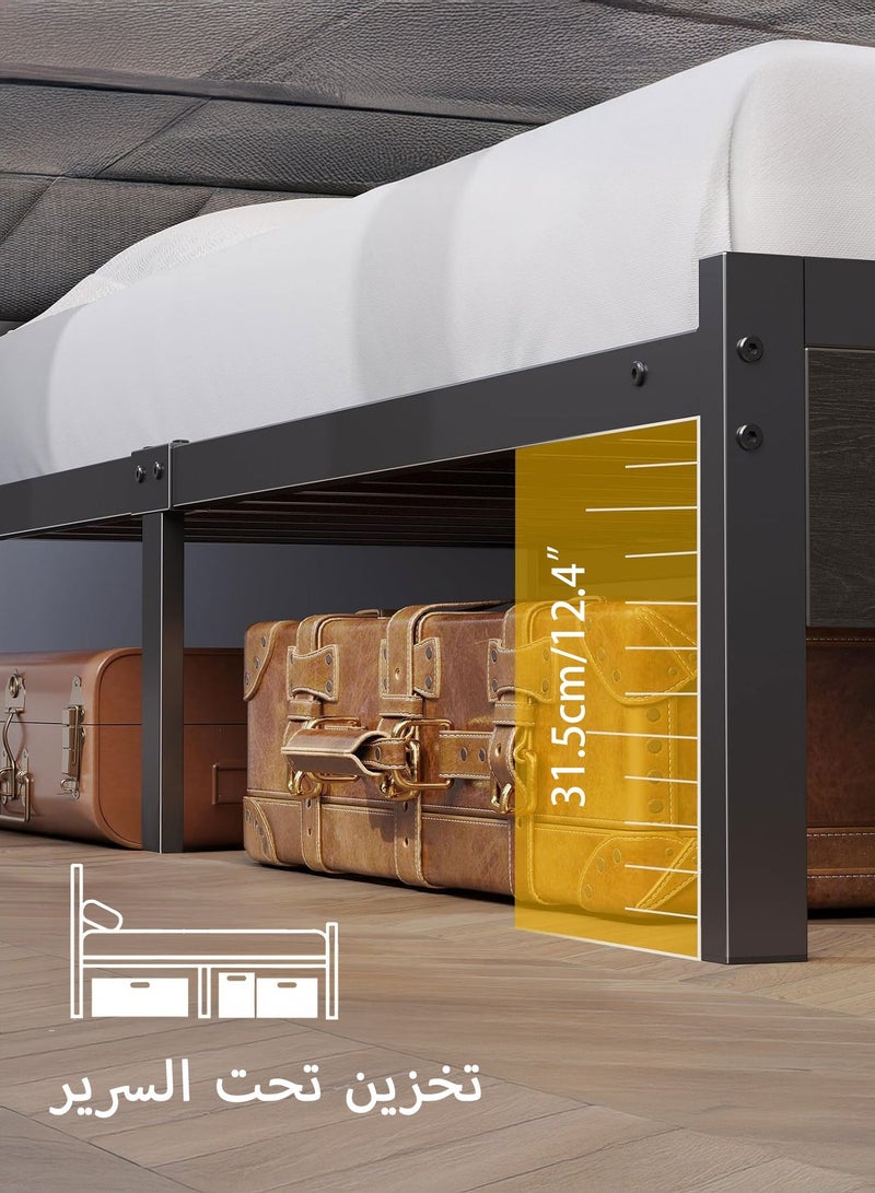 يانارا سرير بحجم كينج 180×200 سم - لوحة رأس تخزين مبطنة مع إضاءة LED ومنطقة شحن | هيكل معدني متين مع تخزين تحت السرير | لا حاجة لصندوق زنبرك | تركيب سهل وصامت - Image 4