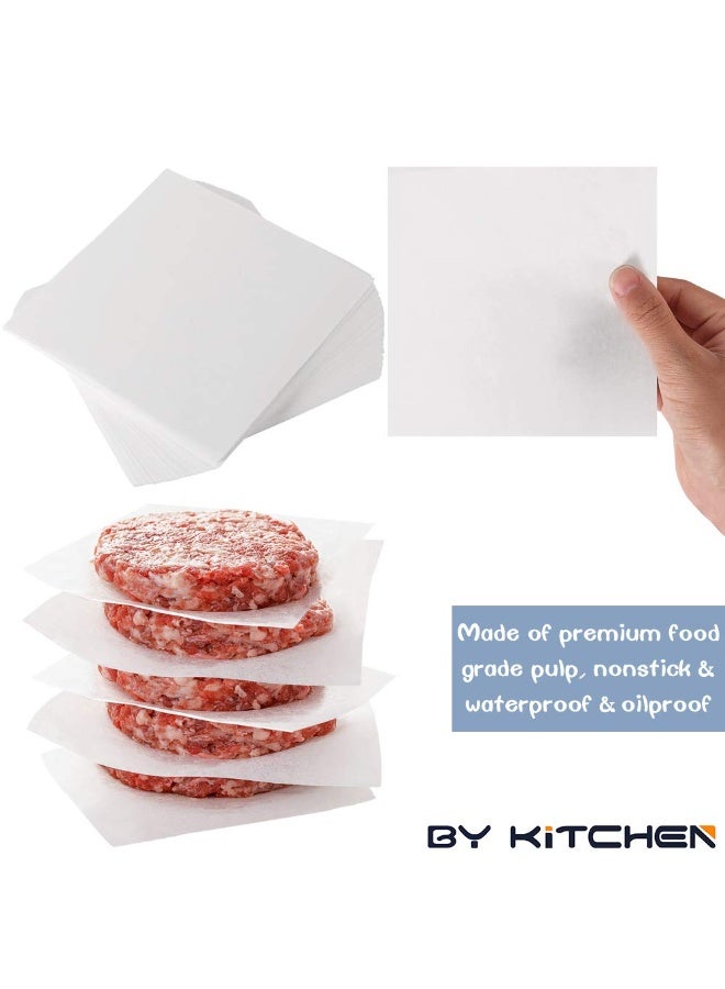 200pcs Parchment Paper Sheet for Baking, Hamburger patty paper 5.5" Square Non-Stick Wax Paper Sheets for Burger Press Patty Seperate Cookies - Image 4