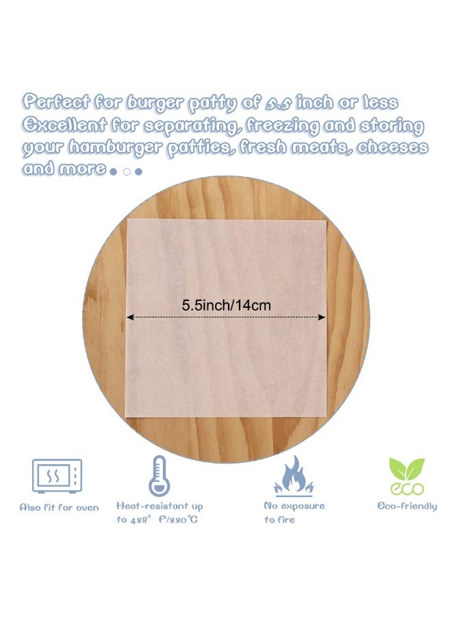 200pcs Parchment Paper Sheet for Baking, Hamburger patty paper 5.5" Square Non-Stick Wax Paper Sheets for Burger Press Patty Seperate Cookies - Image 2