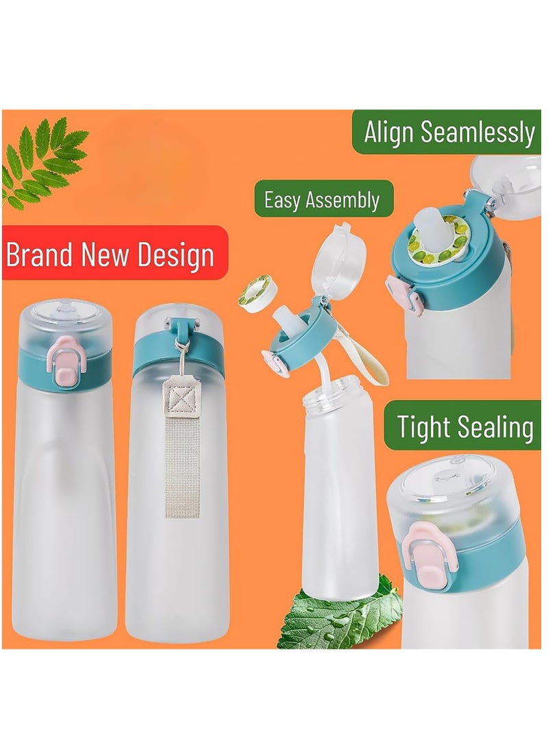 BPA-Free Sports Water Bottle Set with 750ML Capacity, Includes 7 Flavor Pods for Sugar-Free Fruit Infused Water, Perfect for Gym and Outdoor Activities.  - Image 3