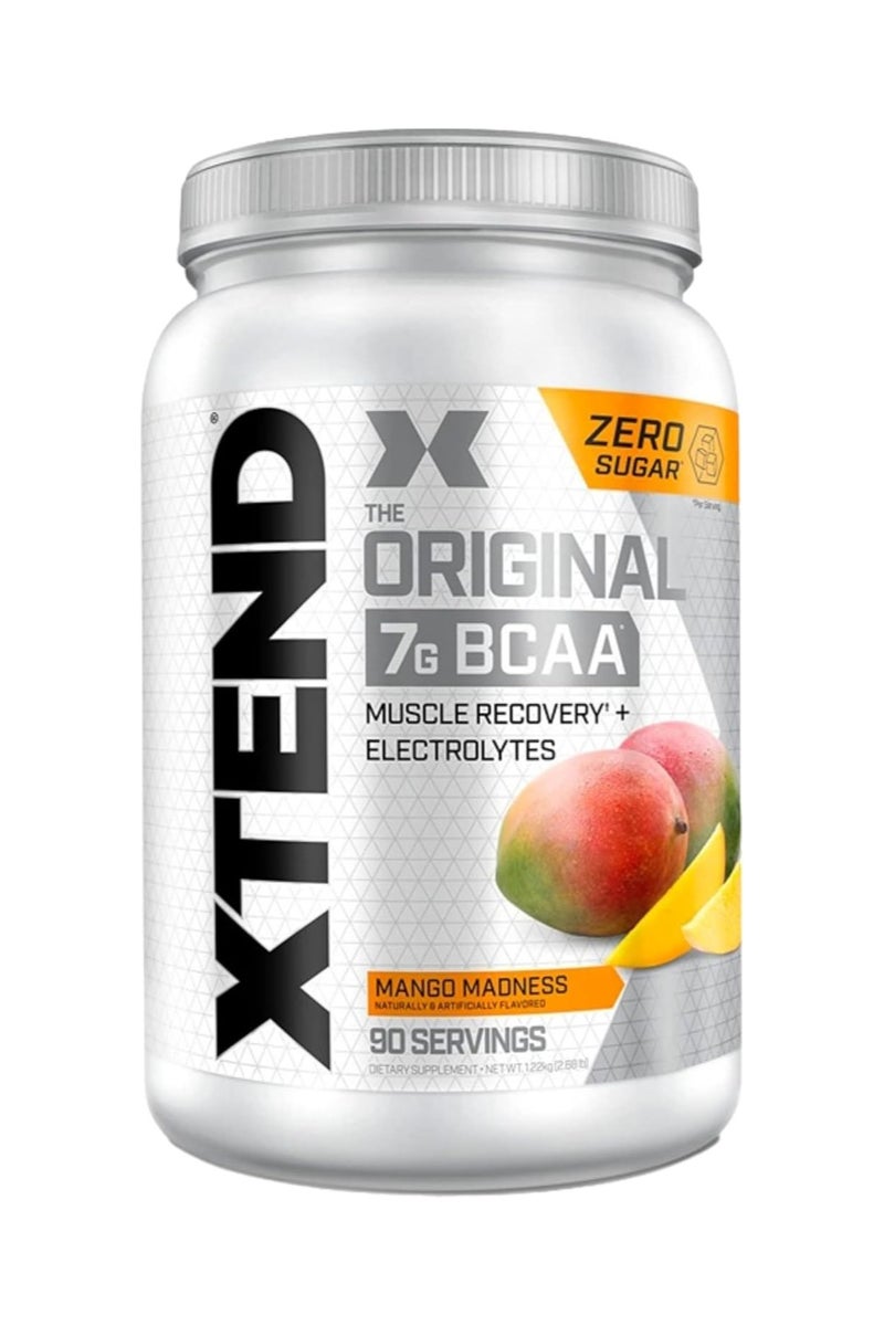 XTEND Original BCAA  Powder Zero Sugar With Electrolytes for Hydration & Muscle Repair,  Post-Workout Supplement, Lemon Mango Madness Flavor - 90 Servings - Image 1