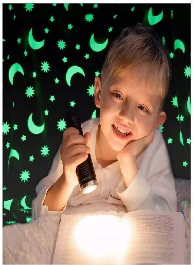 زيسكوير بطانية مضيئة في الظلام للأطفال والكبار - بطانية صوف فائقة النعومة بتصميم نجوم وقمر، بطانية مضيئة دافئة من القطيفة للسرير والأريكة والسفر والقيلولة وديكور غرفة النوم - هدية مثالية لأعياد الميلاد والعطلات للفتيات والأولاد والمراهقين - Image 4