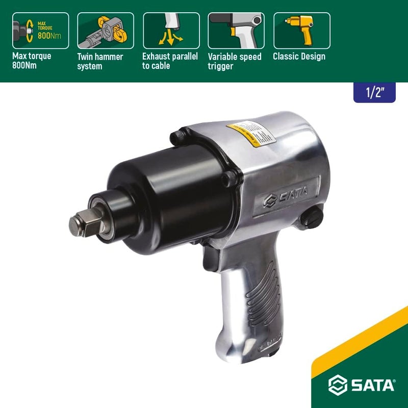 ساتا مفتاح ربط هوائي بقطر 1/2 بوصة وقوة 800 نيوتن متر - Image 2