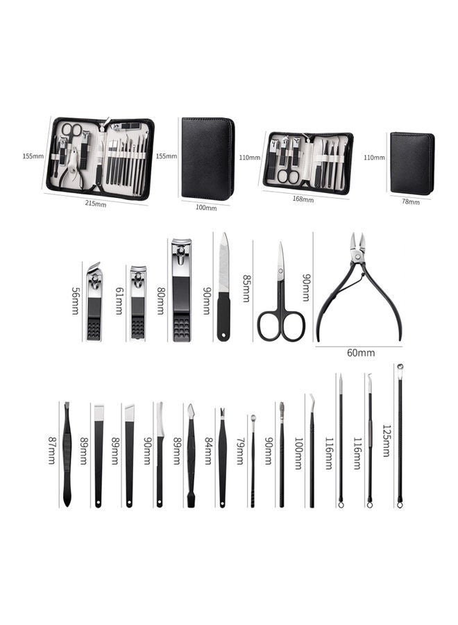 Loquat 18-Piece Pedicure and Manicure Tool Kit Portable Nail Clippers Set Black - Image 3
