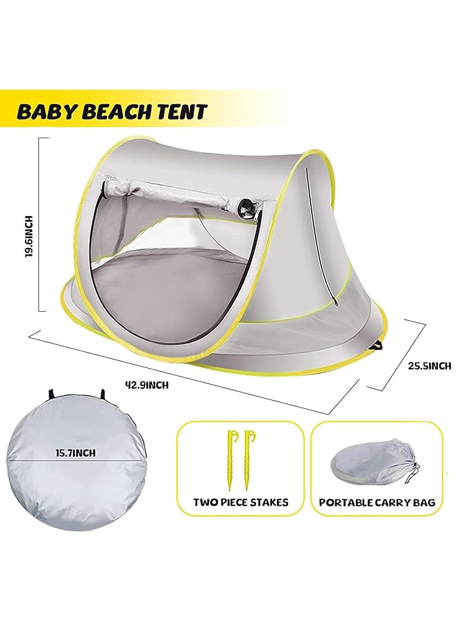 Excefore Baby Beach Tent Pop Up Sun Shade With Mosquito Net Upf 50+ Portable Kid Camping Sunshade For Infant Travel - Image 3