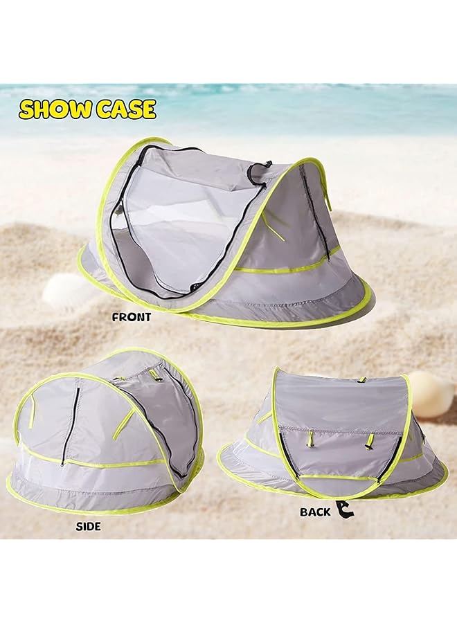 Excefore Baby Beach Tent Pop Up Sun Shade With Mosquito Net Upf 50+ Portable Kid Camping Sunshade For Infant Travel - Image 4
