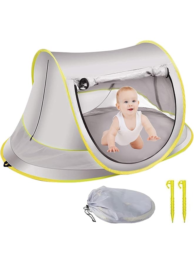 Excefore Baby Beach Tent Pop Up Sun Shade With Mosquito Net Upf 50+ Portable Kid Camping Sunshade For Infant Travel - Image 1