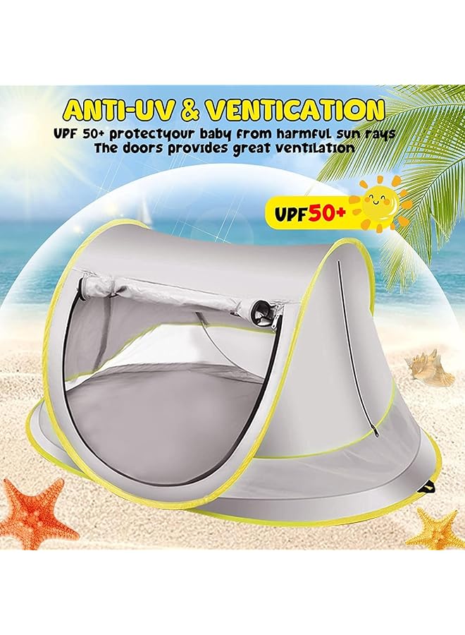 Excefore Baby Beach Tent Pop Up Sun Shade With Mosquito Net Upf 50+ Portable Kid Camping Sunshade For Infant Travel - Image 5