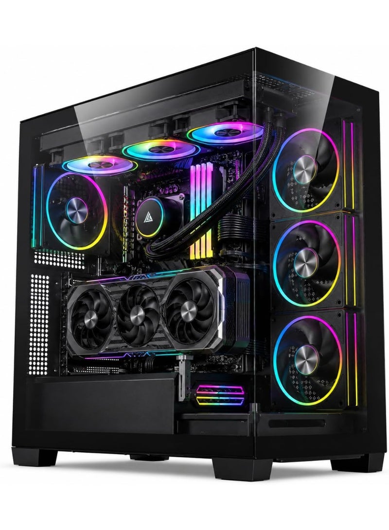 BLUMENIT NebulaForce Gaming PC – Ryzen 9 9900X3D | RTX 5080 16GB GDDR7 | 32GB DDR5 RAM | 1TB PCIe Gen5 SSD | X870 Motherboard | 850W 80+ PSU | 360mm Liquid Cooler | Gaming Case | Windows 11 Pro BLACK - Image 1