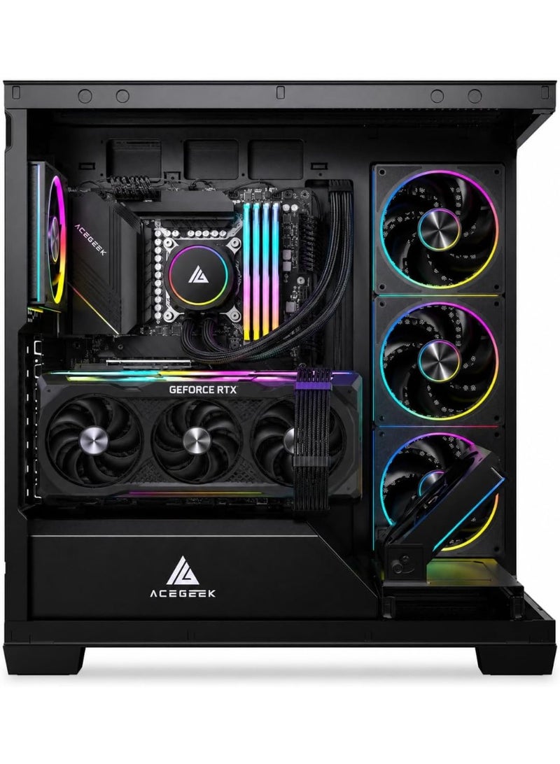 BLUMENIT NebulaForce Gaming PC – Ryzen 9 9900X3D | RTX 5080 16GB GDDR7 | 32GB DDR5 RAM | 1TB PCIe Gen5 SSD | X870 Motherboard | 850W 80+ PSU | 360mm Liquid Cooler | Gaming Case | Windows 11 Pro BLACK - Image 2