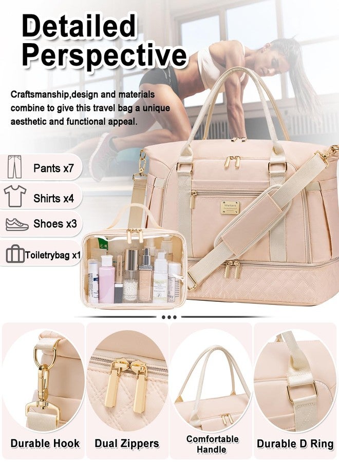 Weitars Women's Gym & Travel Duffle - Weekender with Shoes Compartment, Wet Pocket, Toiletry Bag, Carry-On for Airplanes & Hospital Use - Image 4
