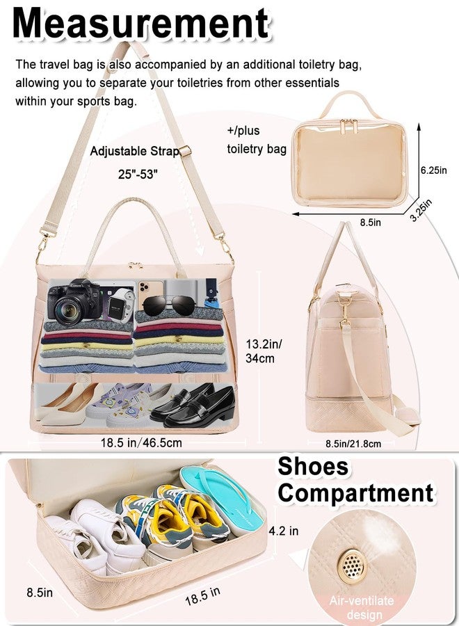 Weitars Women's Gym & Travel Duffle - Weekender with Shoes Compartment, Wet Pocket, Toiletry Bag, Carry-On for Airplanes & Hospital Use - Image 5