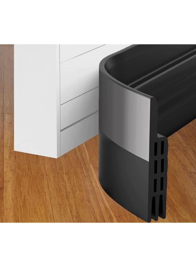Eoptify Black Door Draft Stopper: 1 Meter x 2" W Door Seal Strip for Exterior and Interior Doors. Acts as a noise-proof under-door gap filler, keeping out drafts effectively - Image 3