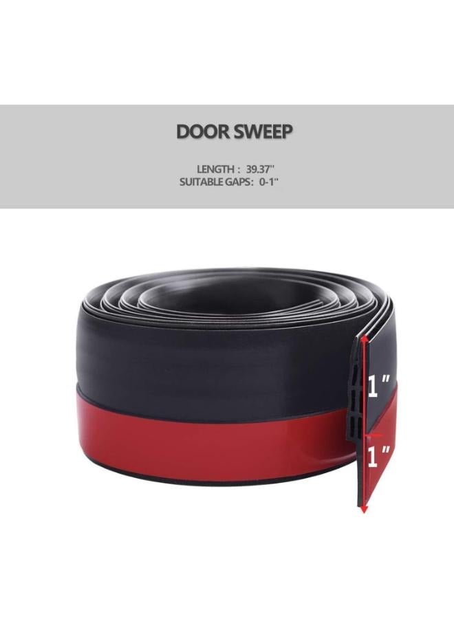 Eoptify Black Door Draft Stopper: 1 Meter x 2" W Door Seal Strip for Exterior and Interior Doors. Acts as a noise-proof under-door gap filler, keeping out drafts effectively - Image 4