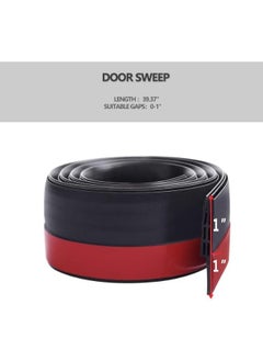 Eoptify Black Door Draft Stopper: 1 Meter x 2" W Door Seal Strip for Exterior and Interior Doors. Acts as a noise-proof under-door gap filler, keeping out drafts effectively  - Image 3