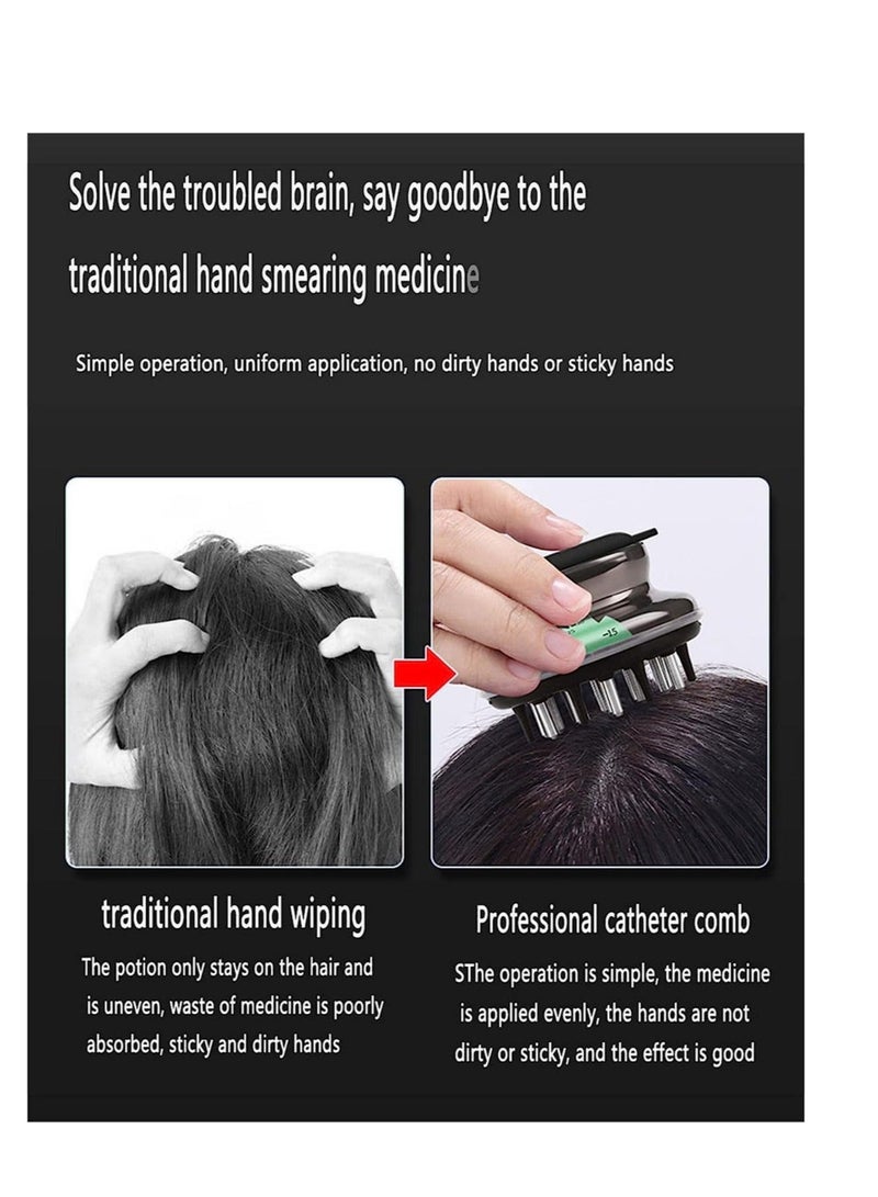 Y&D Scalp Massager Hair Growth, Brush with Oil Applicator Root Comb Bottle and Exfoliating Easy to Use Dispenser for Care Oils Nutrients - Image 2