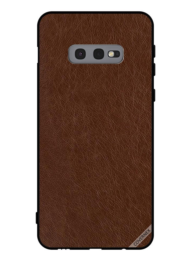 Covernex غطاء حماية لجهاز سامسونج جالكسي S10e بنمط جلد داكن - Image 1