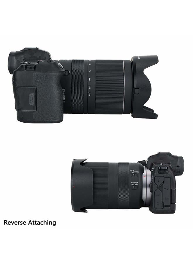 JJC Reversible Lens Hood Shade for Canon RF 24-240mm f/4-6.3 is USM Lens on Canon EOS RP & R Replace Canon EW-78F Hood Tulip Flower Design - Image 3