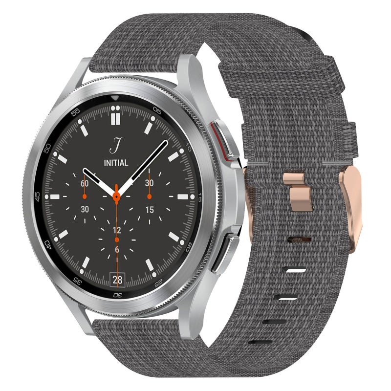 erorex For Samsung  Galaxy Watch 4 Classic 46Mm 20Mm Nylon Woven Watch Band(Dark Grey) - Image 1