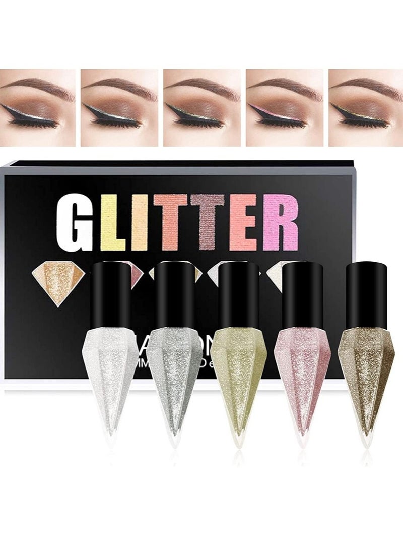 Glitter 5 pcs Makeup Set Cosmetic Liquid Glitter Eyeshadow - Image 1