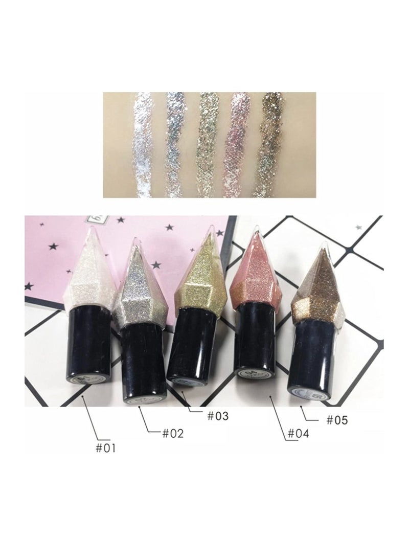 Glitter 5 pcs Makeup Set Cosmetic Liquid Glitter Eyeshadow - Image 5