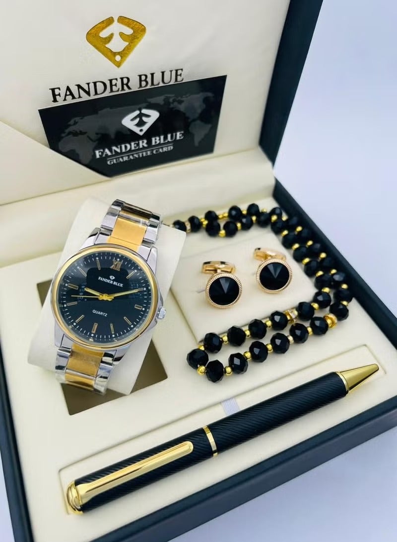 FANDER BLUE Men's Watch and Cufflinks Set