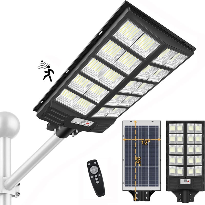 RJ -600 Watt Solar Street Lights Outdoor Dusk to Dawn Security Lights High Lumen Solar Powered Waterproof for Parking Lot Wall Garage Lamp and with Remote Control |2 Year Warranty - Image 2