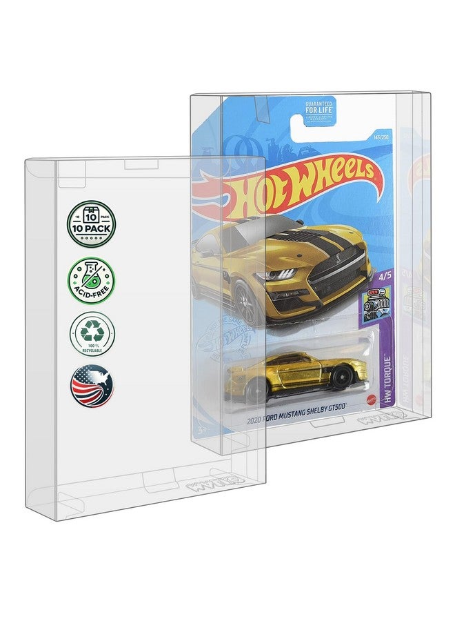 MALKO Hot Wheels & Matchbox Protector Display Case for Carded 1:64 Mainline Diecast Cars - 10 Pack | Assembly Required - Image 1