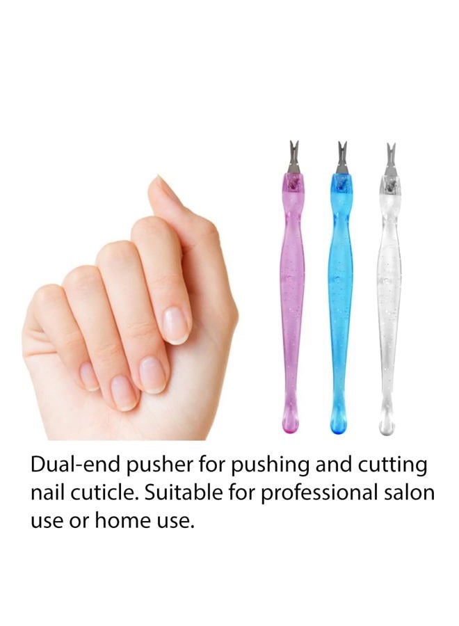 Luxxii (3 Pack) Color Practical Nail Art Tools Pedicure Cuticle Trimmer Remover Pusher Dead Skin Callus Removal Fork - Image 4