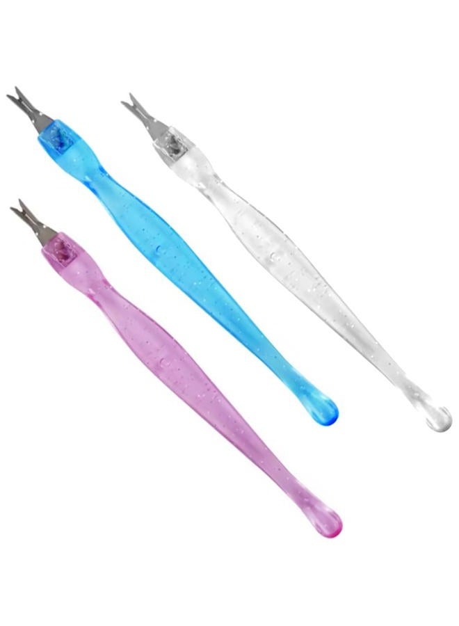 Luxxii (3 Pack) Color Practical Nail Art Tools Pedicure Cuticle Trimmer Remover Pusher Dead Skin Callus Removal Fork - Image 1