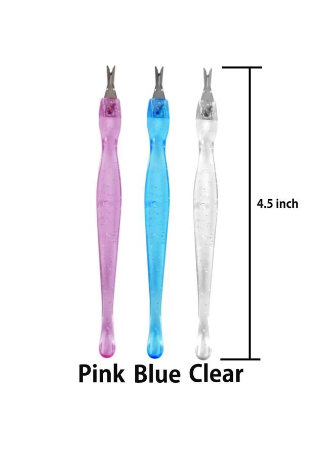 Luxxii (3 Pack) Color Practical Nail Art Tools Pedicure Cuticle Trimmer Remover Pusher Dead Skin Callus Removal Fork - Image 3