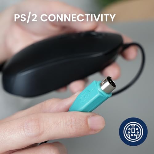 Perixx PERIMICE222PB Wired PS2 Optical Mouse Long 59 Ft Cable Optical 120016002000 DPI Design Black - Image 3
