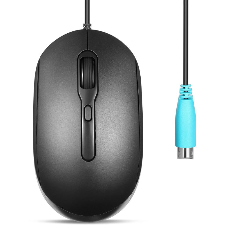 Perixx PERIMICE222PB Wired PS2 Optical Mouse Long 59 Ft Cable Optical 120016002000 DPI Design Black - Image 2