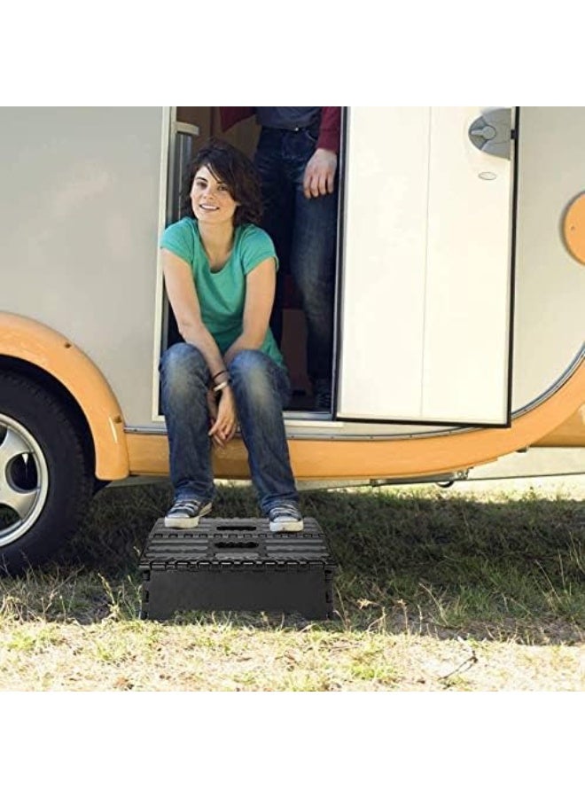 Estink Folding Step Stool, Plastic Portable Black Step Ladder One Step Ladder Lightweight Step Chair Ladder for Elderly - Image 3