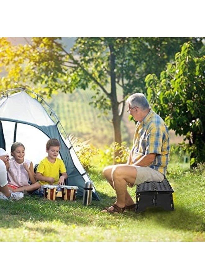 Estink Folding Step Stool, Plastic Portable Black Step Ladder One Step Ladder Lightweight Step Chair Ladder for Elderly - Image 4