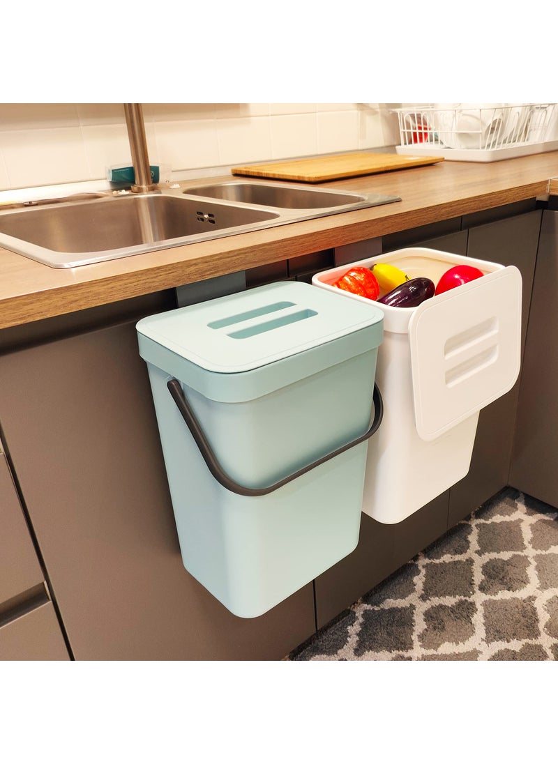 stonespace stonespace Compost Bin Kitchen Under Sink Compost Bin Indoor Sealed 32 Gallon12L Compost Bucket for Kitchen Wall Mounted Trash CanSmall Trash Can with Lid1 Pack Blue 