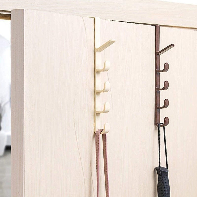SUNBEET 5 Layers Over The Door Hook Organizer Coat Rack Hanger Backpack Handbag Door Hook Backpack Hangers Hook for Clothes,Hat,Socks,Bag,Key,Belt,Towel,Robe,Shirts (Pack of 3) - Image 2