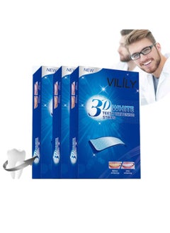 VILILY 84 Pcs 3D White Teeth Whitening Strip Dental Whitening Kit 100% Genuine Branded for Express Fast Result Treatments Professional Whitener Enamel & Stains Removal | Unisex 42 Pairs  - Image 1