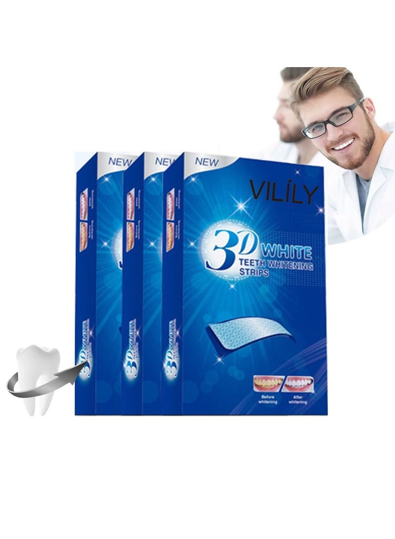 VILILY 84 Pcs 3D White Teeth Whitening Strip Dental Whitening Kit 100% Genuine Branded for Express Fast Result Treatments Professional Whitener Enamel & Stains Removal | Unisex 42 Pairs - Image 1