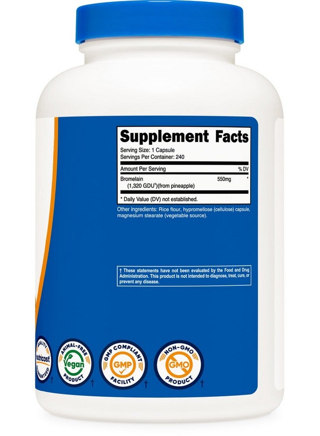 Nutricost Bromelain Capsules (240 Capsules) - 550 MG Per Serving, Vegan, Non-GMO, GMP Compliant - Image 5