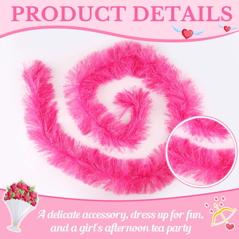 Jexine 8 Pcs Feather Boas Bulk Artificial Fluffy Boas Decor for Wedding Costume Dress Tea Party Supplies(5 Ft,Multi Color) - Image 3