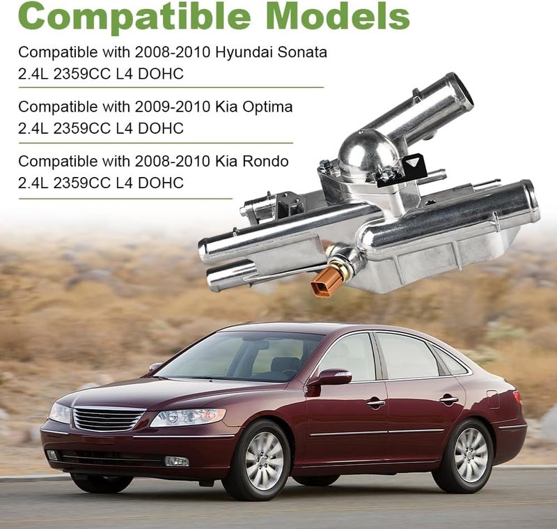 WMPHE Upgraded Aluminium Engine Coolant Thermostat Housing Replacement for Hyundai Sonata, Kia Rondo, and Kia Optima - Image 5