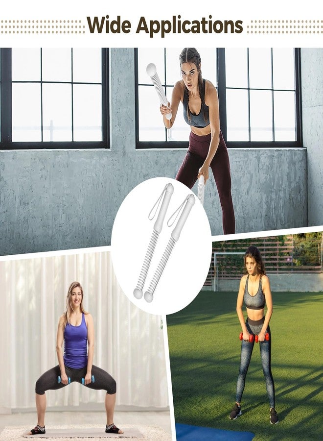 NIMBLOOM 2 Pcs Ropeless Battle Ropes, 16.9 in Weighted Cordless Training Rope, Workout Ropes for Home Gym, Metal Frame with Anti-Slip Handle, Elastic Spring, Full Body Training - Image 5