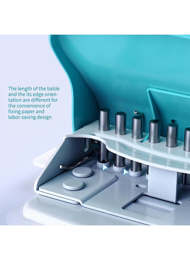 Kw-trio 10-Hole Paper Punch Handheld Metal Puncher Support Multiple 20/26/30 Hole Punching 10 Sheet Capacity 5.5mm Aperture for A4 A5 B5 Notebook Scrapbook Diary Planner  - Image 3