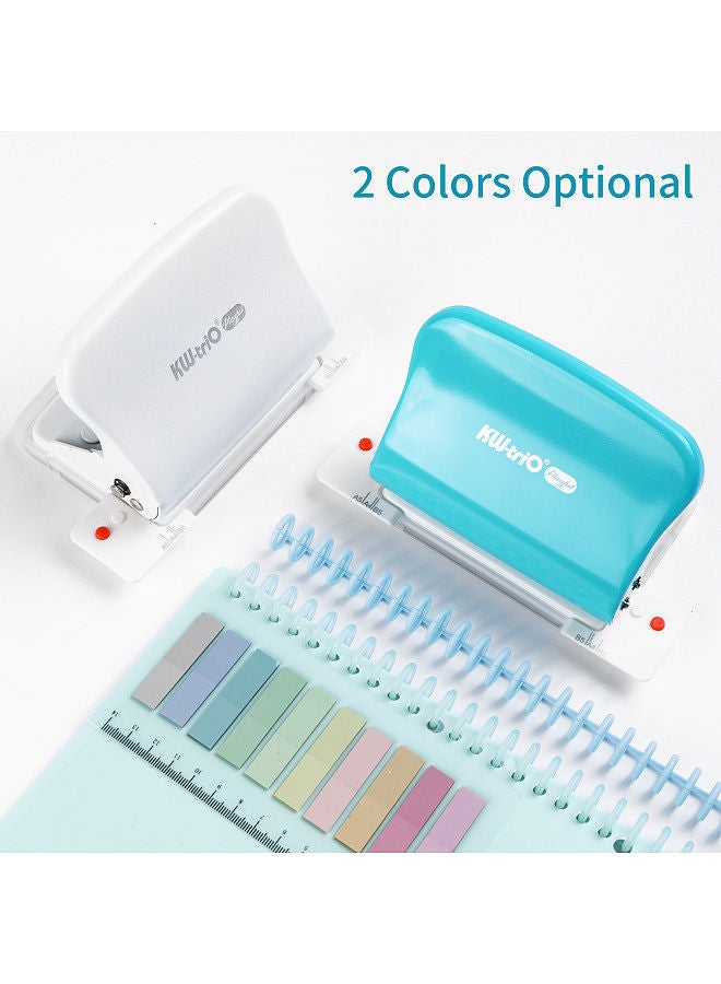 Kw-trio 10-Hole Paper Punch Handheld Metal Puncher Support Multiple 20/26/30 Hole Punching 10 Sheet Capacity 5.5mm Aperture for A4 A5 B5 Notebook Scrapbook Diary Planner  - Image 4