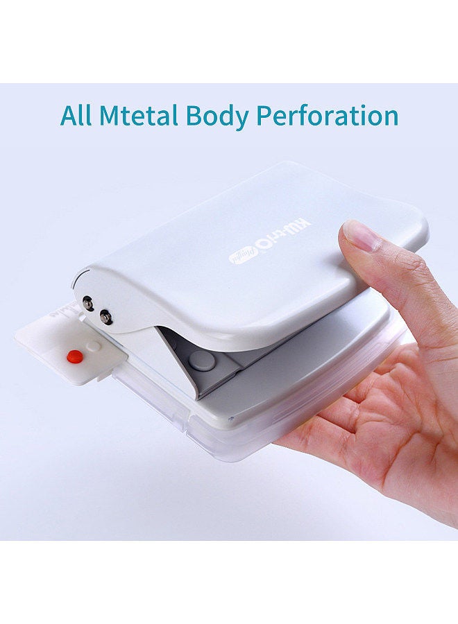 Kw-trio 10-Hole Paper Punch Handheld Metal Puncher Support Multiple 20/26/30 Hole Punching 10 Sheet Capacity 5.5mm Aperture for A4 A5 B5 Notebook Scrapbook Diary Planner  - Image 2