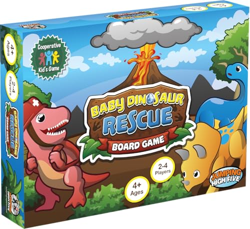 Jumping High Five Baby Dinosaur Rescue Board Game Cooperative Dinosaur Adventure Game for Kids Ages 4 Work Together to Save the Baby Dinos Easy to Learn Fun Family Board Game - Image 1