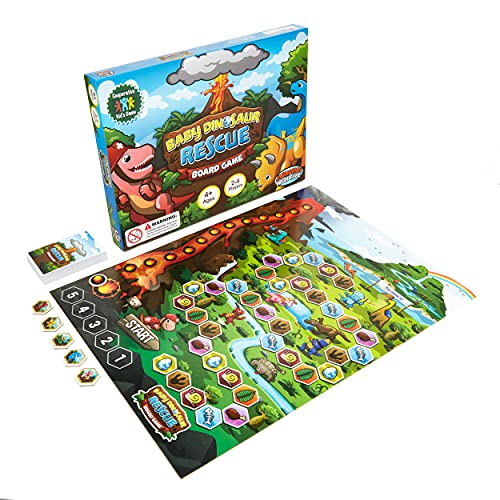 Jumping High Five Baby Dinosaur Rescue Board Game Cooperative Dinosaur Adventure Game for Kids Ages 4 Work Together to Save the Baby Dinos Easy to Learn Fun Family Board Game - Image 5