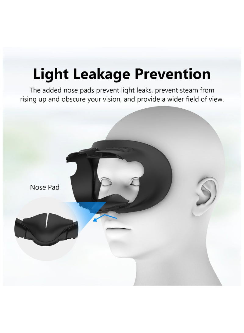 Applicable Meta Quest3 Replacement Mask Thickened and Widened ABS + PU Spare Mask VR Accessories (Black) - Image 4